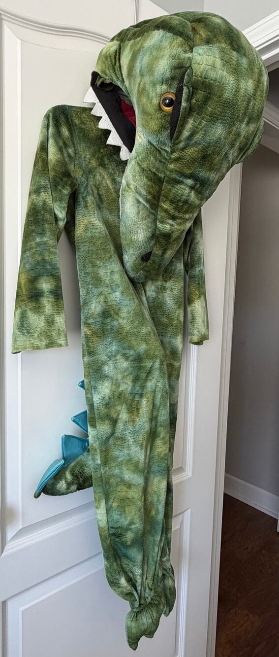 Pottery Barn Kids T Rex Dinosaur Light Up Halloween Costume Size 7/8